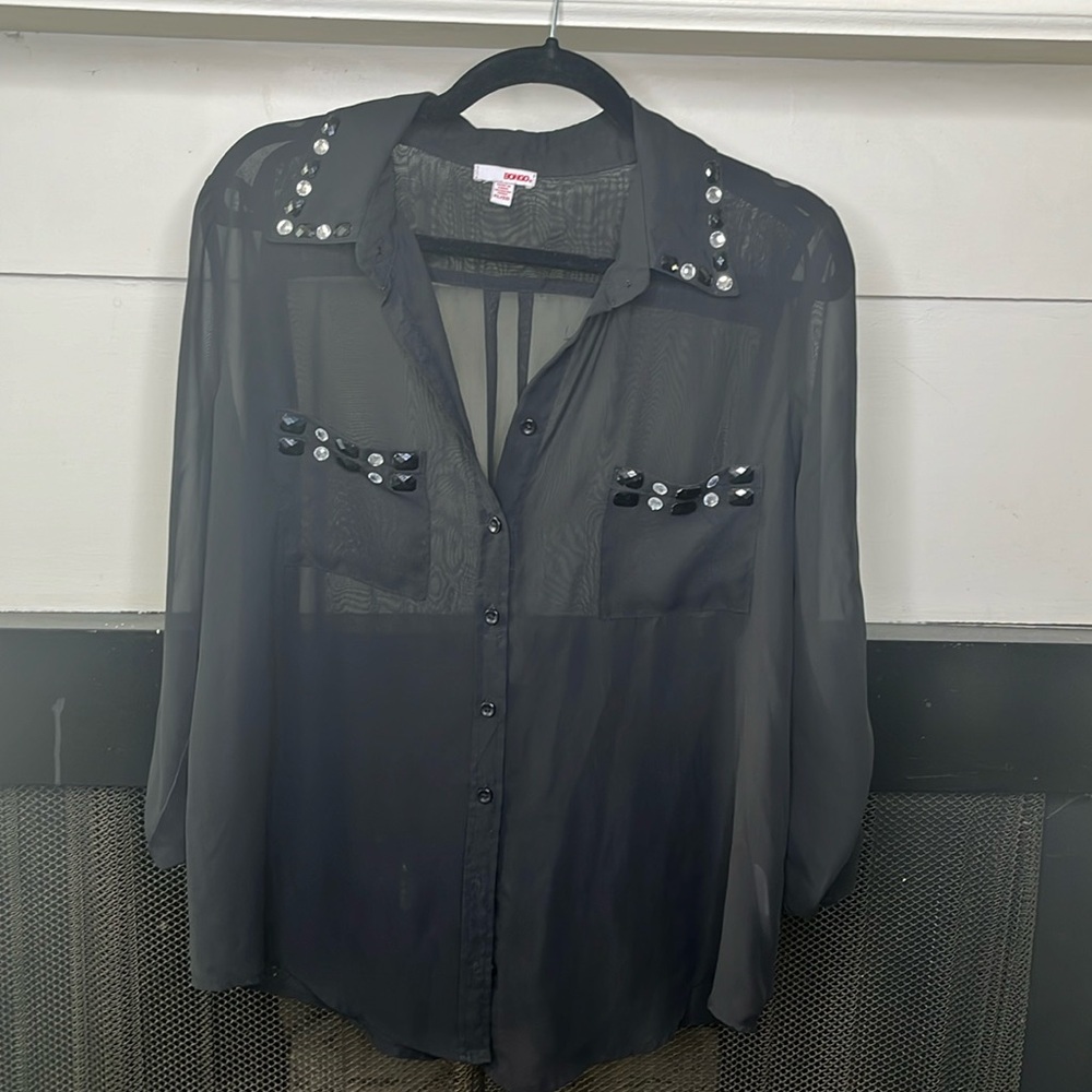 Sheer button up shirt